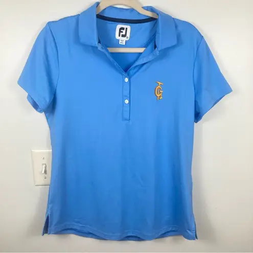 FootJoy Womens Size S Lisle Blue Corporate Polo Shirt Performance Golf Tennis