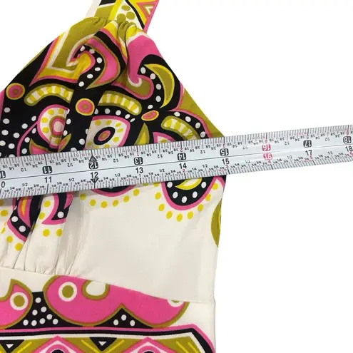 Tibi Valencia Silk Maxi Long Dress Sleeveless White Pink Black Multicolor Size 4