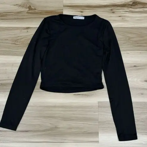 Sincerely Jules  Black Cropped Long Sleeve Shirt Women’s Small