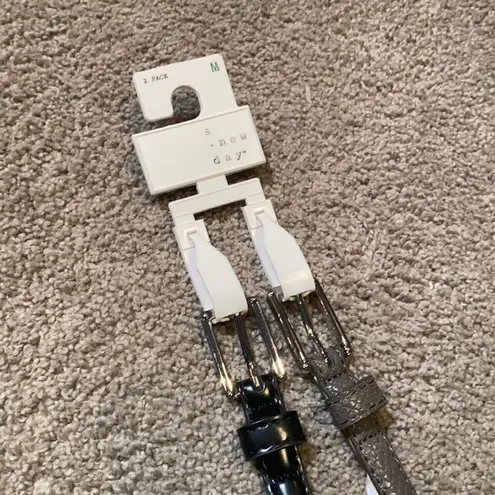 Women’s Belts 2pack 1 Black & 1 Gray with Silver Buckles M NWT Black Size M