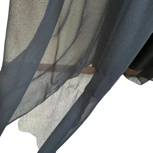 Vintage Bel Soie Black Strapless Beaded Empire Waist Floor Length Gown Size 8