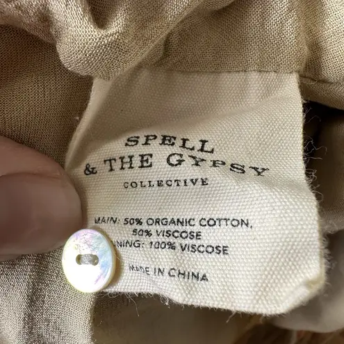 Spell & The Gypsy Collective Spell & The Gypsy Siren Seashell Romper Playsuit Sand Medium EUC Belt Pockets thumbnail 9