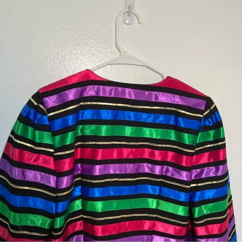 Maggy London Vintage Blazer Black Metallic Stripes