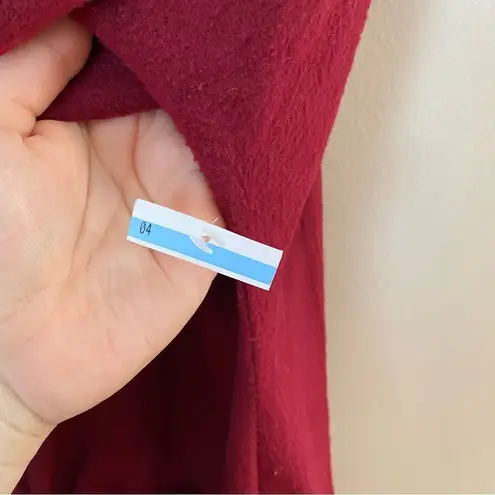 Forgotten Grace Top High Low Tie Front Soft Comfy Short Sleeve Dark Red Casual