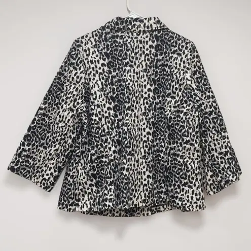 Fashion Bug Women’s Animal Print Zip Front Blazer Jacket Plus Size 20