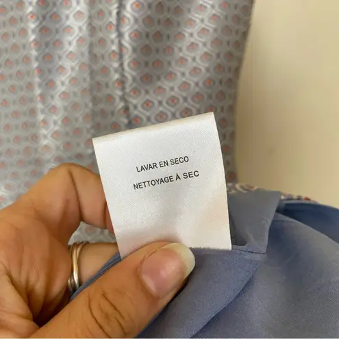 Gal Meets Glam Cosette Jacquard Fit & Flare Dress Blue/Silver/Brown Sz 6 Small