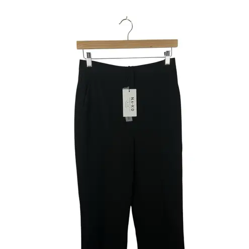 NA-KD NWT Women’s High Rise Front Slit Trousers in Black Size 36 (US 6)