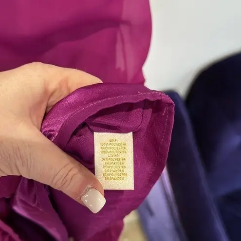 Jenny Han Purple Ruffle Skirt Party Cocktail Mini Dress Womens Size L