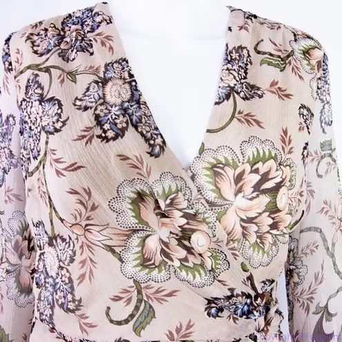 Pendleton  silk floral print wrapped dress, size‎ petite 4 - Image 5