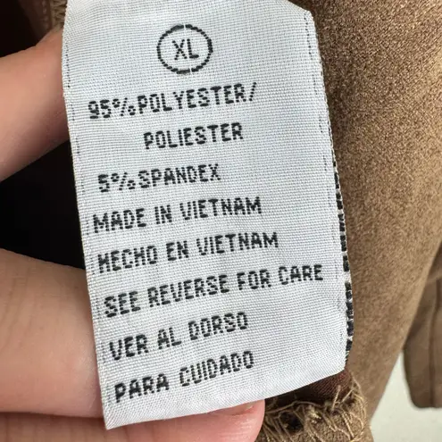 Shelby & Palmer Brown 3/4 Sleeve Cropped Faux Suede Open Blazer Size XL