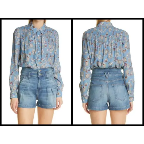 Veronica Beard 💕💕 Dazed Floral Shirt ~ Cornflower Blue 2 NWT