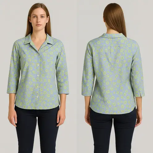 Fresh Produce NWT  Womens Bluebell Petite Floral Lawn‎ Shirt Medium