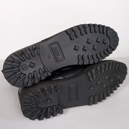 ANDRE ASSOUS Pandora Ankle Bootie Black Leather Croc Embossed Women's 7.5