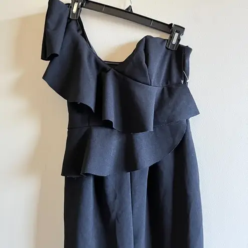 Alexia Admor Alexia Admor Synthetic One-shoulder Ruffle Jumpsuit in Black Womens Size 4 - Image 5