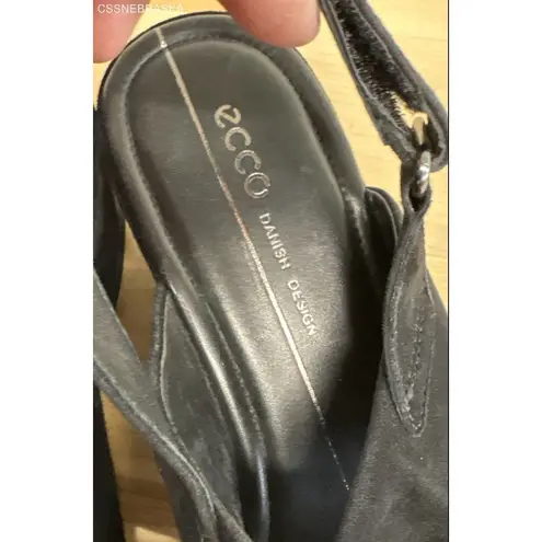 Ecco Black Women's Summer Cross Strap Leather And Suede Sandals, - Size 40