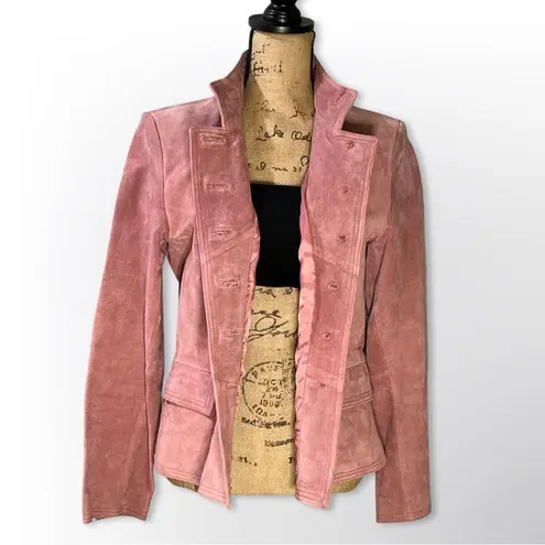Bagatelle Pink/Mauve Suede Leather Vintage Jacket/Coat Women size 12