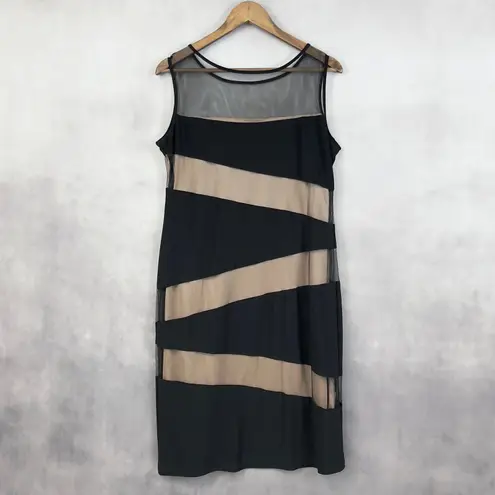 R & M Richards Womens Dress Size 14 Sheer Mesh Illusion Party Cocktail Evening