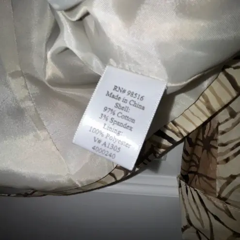 Coldwater Creek Floral Leaf Print Two Button Front Blazer Jacket