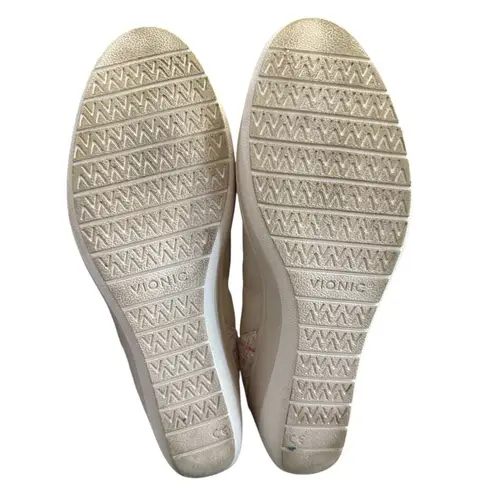 Vionic Jacey Wedge Flats Cream Multicolor Tweed Back Women’s 8.5