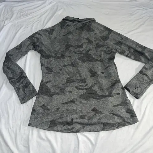 Mondetta L Large Camo Jacquard Half Zip Light Gray Camo