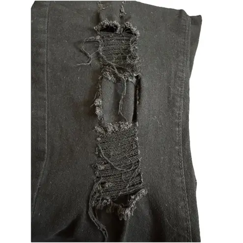 Chic Rose Floral Embroidered Ripped Design Skinny Jeans Distressed