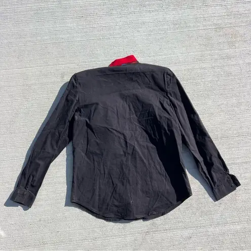 Vintage 80s 90s Cheyenne Outfitters Ladies Cape Duster Brushpopper Western Shirt Black Size L