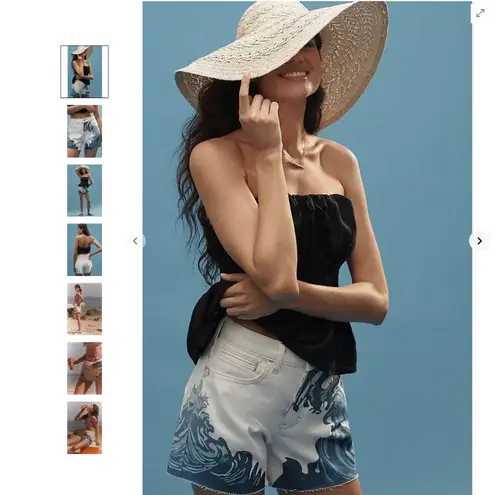 Pilcro Anthropologie The Devon Denim Shorts: Wave Print