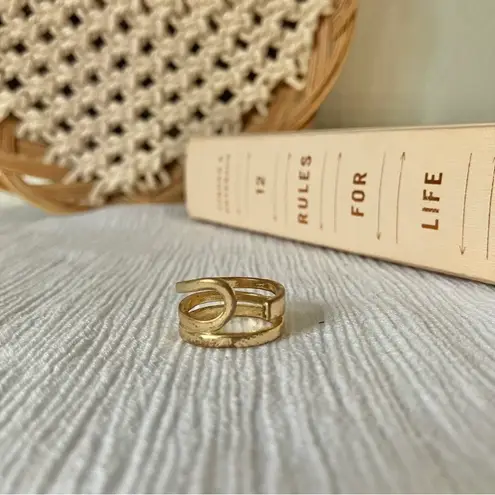 Brutalist Gold Loop Statement Chunky Ring Vintage “Augustine” Classic Masc Jewelry