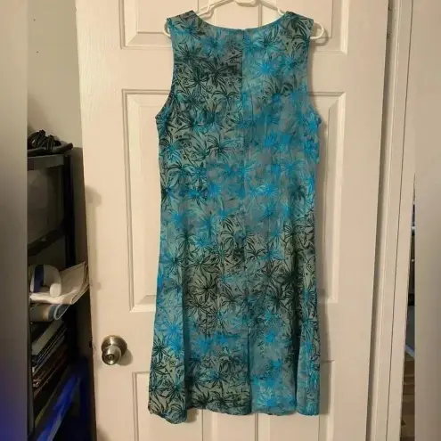 Sleeveless Tank Teal Black Olive Green Floral Dress XL *NWT*‎ Blue