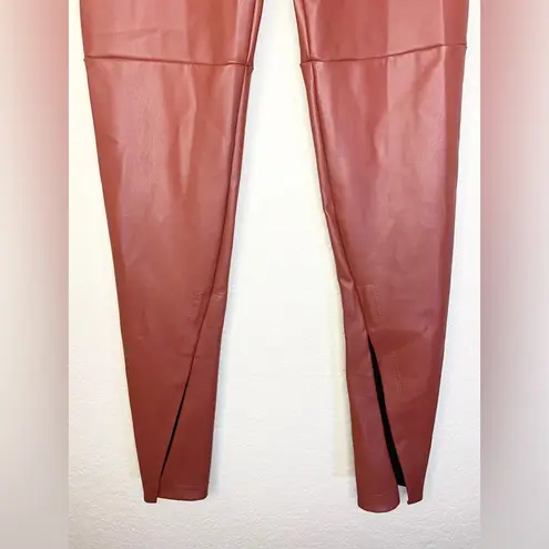 Carlisle NWT ALIX NYC Faux Leather Split Hem Pants Paprika Size S