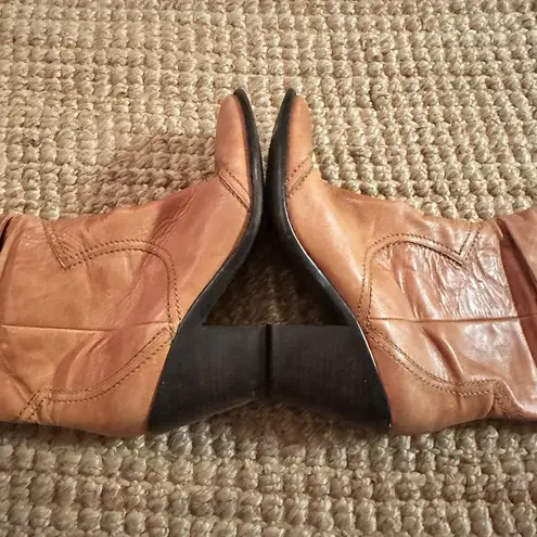 BCBGENERATION BCBG Generation Slouch Cowboy Boot Leather Womens Shoes Sz 9b Brown