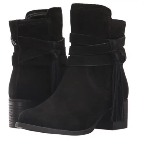 Koolaburra by UGG Women's Kenz Black Suede Tassel Ankle Boots, Size 9 D23