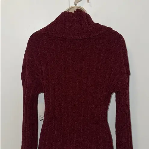 89th & Madison Ribbed Chenille Turtleneck Sweater Plum Women’s Large L Purple