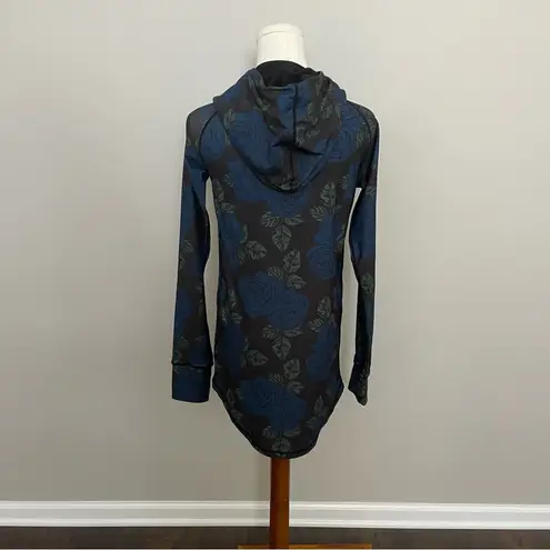Eivy Hoodie Floral Thumbholes Fleece Thermal Base Layer Icecold Black Blue Green Size XS