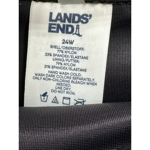 Lands' End Black Swimsuit Mini Skirt Skort Women's Plus Size 24 Wide 24W NWT Black