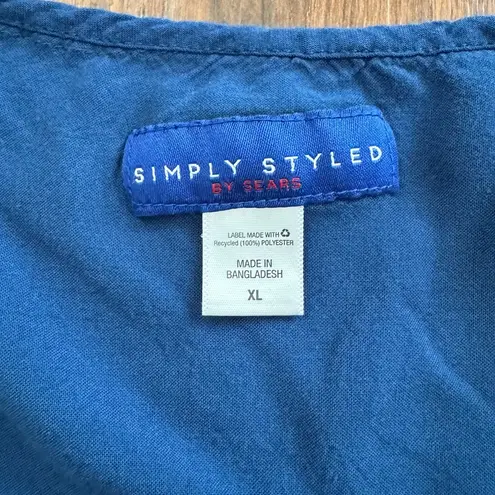 simply styled by SEARS, blue drawstring waist dress, size XL