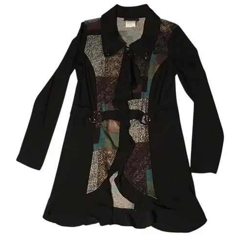 Bali CHIC Tunic- EUC- Size Medium, Black w/ Neutral Colors, Flattering Design