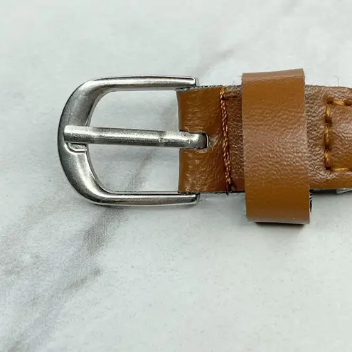 Brown Rope Braided Woven Faux Leather Trim Belt Size XS Womens