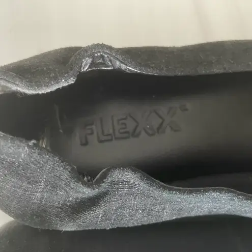 The Flexx Women's Boco Loco Peeptoe Ballet Flat- Black- Size 7