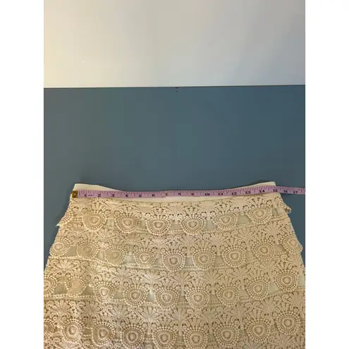 Sabine skirt size M cream crochet short lined festival boho romantic Size M