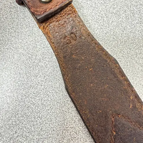 REI Beaded Leather Belt 30 Brown Colorful Stitched Western Southwest *No Buckle