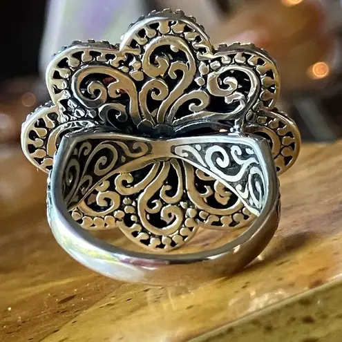 Natural Tanzanite Sapphire Sterling Silver Cocktail Ring Size 9