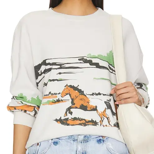Daydreamer Running Horses Oversized Crewneck Size S New without Tag MSRP $124 - Image 7