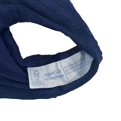 ANDIE Swim 90s High Waisted Bikini Bottom Navy Eyelet Size Medium