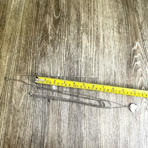 C 1946 hammered disc multi strand silver necklace