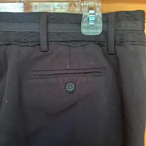 2000s Office Siren Low Rise bootcut flare trousers with lace waistband detail Black Size 6