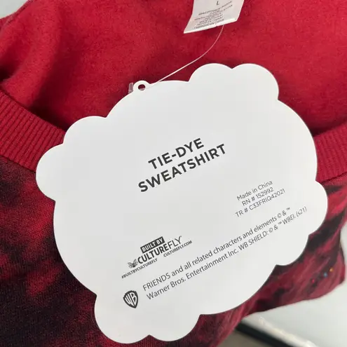 Friends Tie Dye Sweatshirt Red Black Crewneck Long Sleeve Sweatshirt Size L Size L