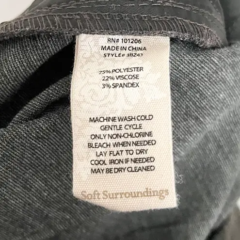 Soft Surroundings Willow Camouflage Stretch Knit Straight Leg Pants Green 8P