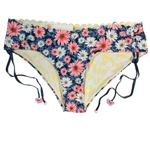 Agua Bendita Reversible Bikini Bottom Swim Floral Print Side Ties 3XL New