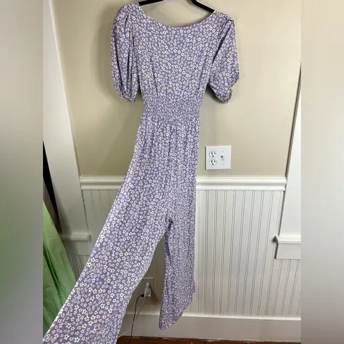 Auguste Lilac Floral Puff Sleeve Jumpsuit Size AU 8 (US 4) Purple
